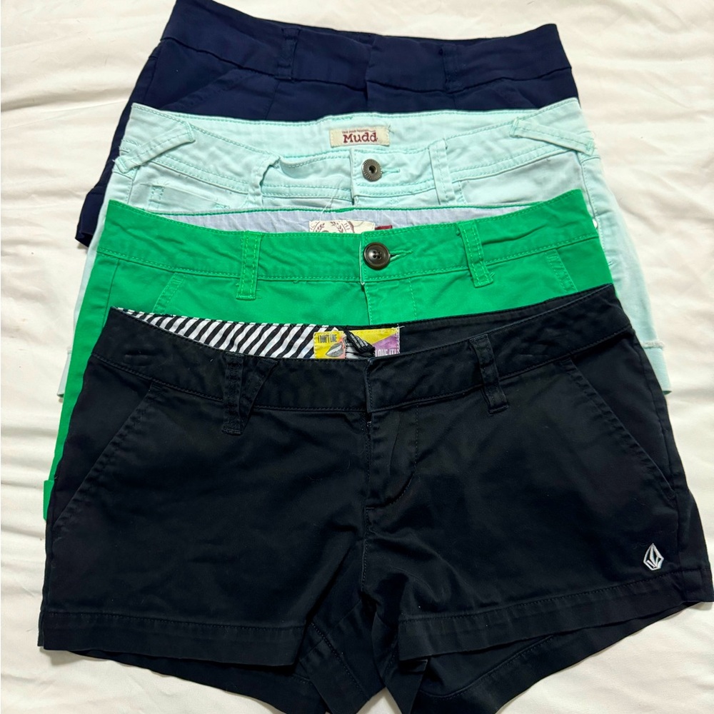 Lot of 4 pairs of Chino shorts- assorted brands size 0/1